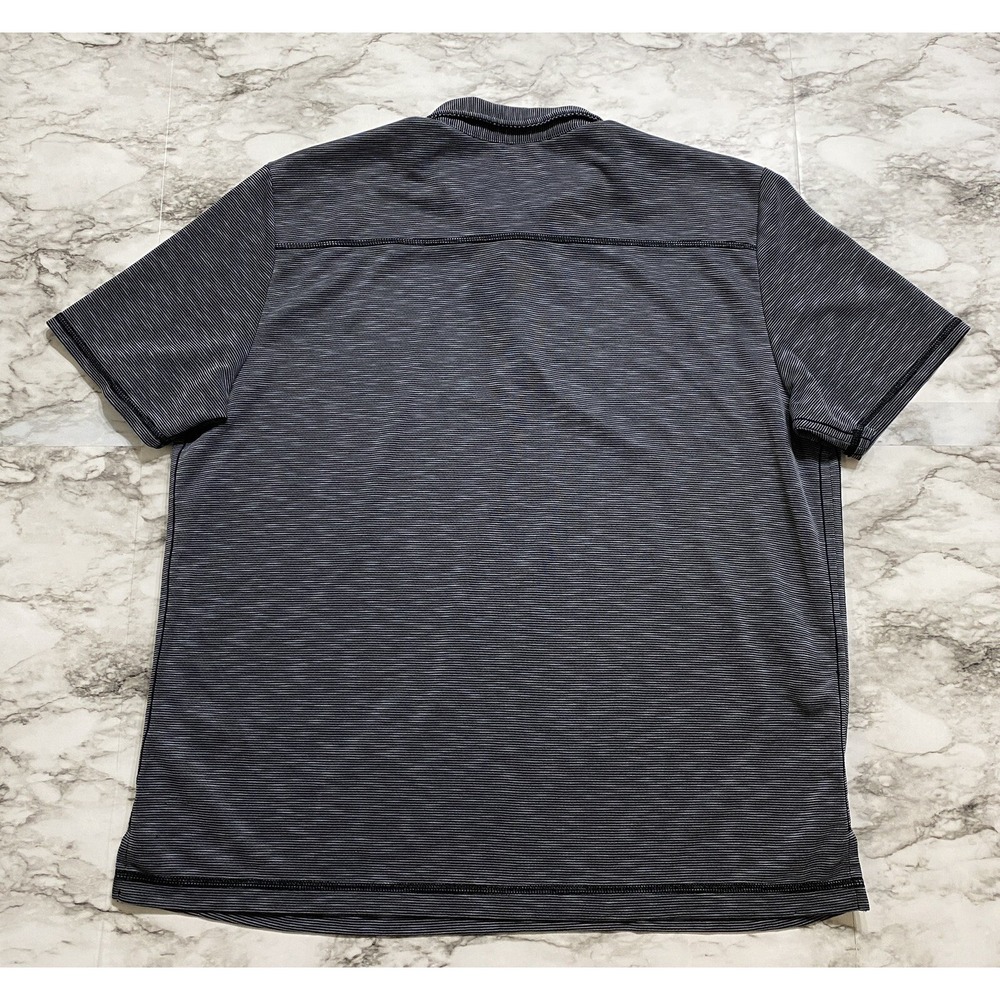 Tommy Bahama Men's Polo Shirt XL Gray Pinstripe Short Sleeve Tencel Lyocell - Picture 6 of 9